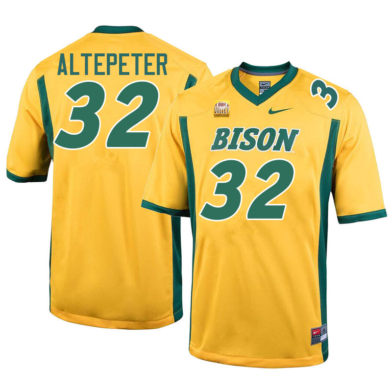 North Dakota State Bison #32 Austin Altepeter College Football Jerseys Stitched-Yellow